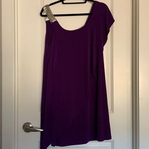 Rhinestone shoulder formal dress